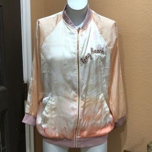 Zara peach Long Beach the golden state bomber jacket